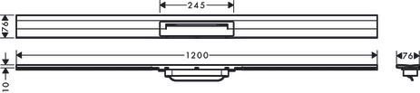 Hansgrohe RainDrain Flex Duschrinne 1200mm kürzbar, Fertigset für Wandmontage gebürstet edelstahl 56054800