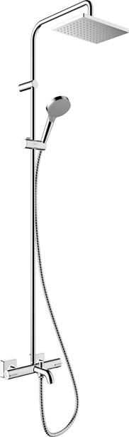 Hansgrohe Showerpipe 230 1jet Vernis Shape chrom mit Wannenthermostat 26284000