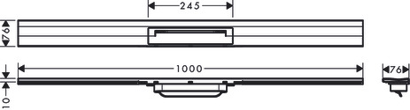 Hansgrohe RainDrain Flex Duschrinne 1000mm kürzbar, Fertigset für Wandmontage gebürstet edelstahl 56053800