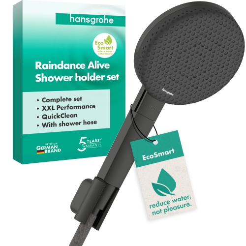 Hansgrohe Porterset Raindance Alive Select S 125 3jet EcoSmart mit Schlauch 1600mm brushed black chrom 24611340