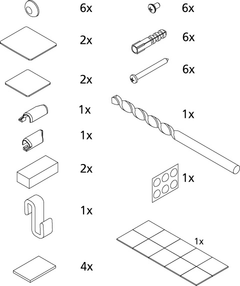 Kermi Set Montagekleinteile für LI STR/L 2535125