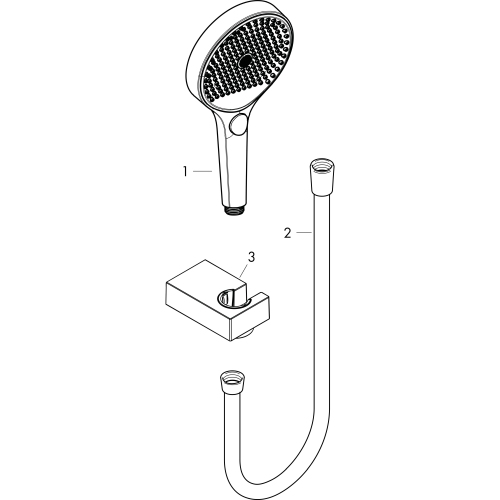 Hansgrohe Brausehalterset Rainfinity 130 3jet mit Brauseschlauch 1250mm, Mattweiß 26852700