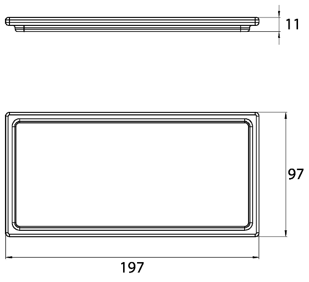 Emco Glasablage Liaison für Reling 198x11x98mm klar 186600003