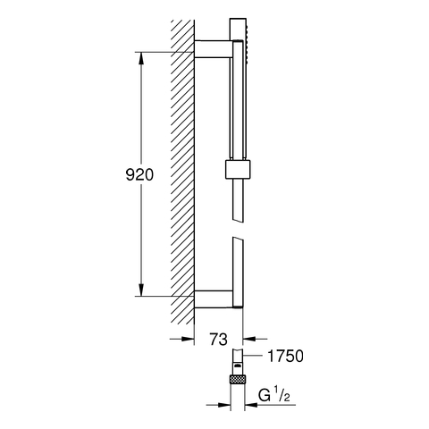 Grohe Euphoria Cube Brausegarnitur Stick chrom, Brausestange 920mm 27700000