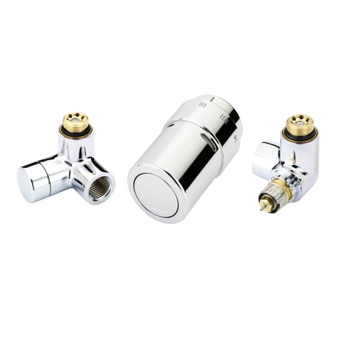 Danfoss X-tra Design Set Ventil RA-URX Rechts / Rücklauf Links, chrom 013G4003