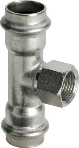 Viega Sanpress Inox T-Stück mit SC-Contur 2317.2 in 28mm x Rp1 x 28mm Edelstahl 449506
