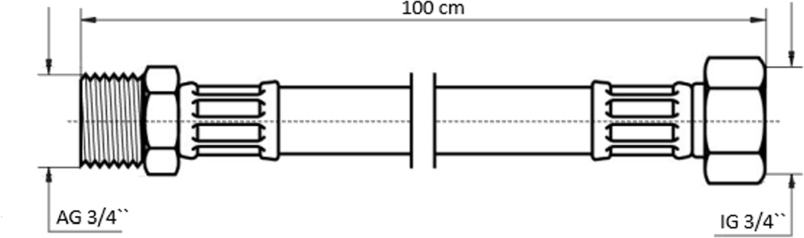 Neoperl NEOFLEX Panzerschlauch DN20 IG x AG, 3/4" x 3/4" 100cm 66900100