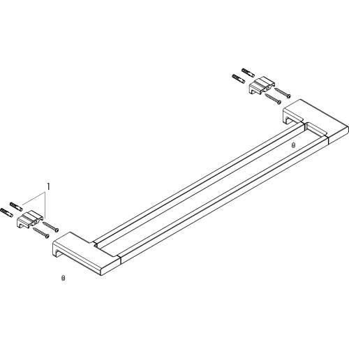 Hansgrohe Doppel-Badetuchhalter AddStoris mattweiss 41743700
