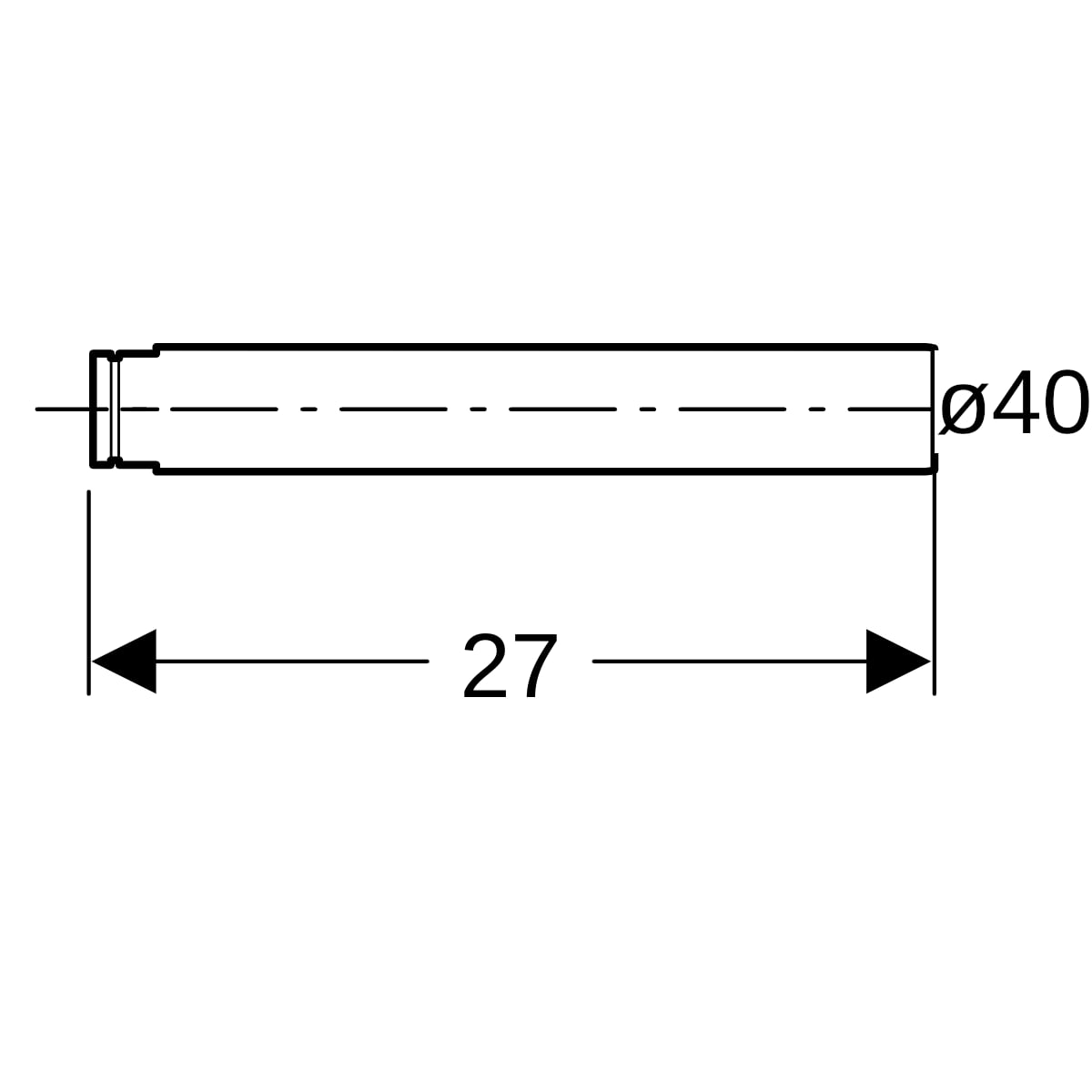 Geberit Verlängerung für Tauchrohr GV d40, hochglanz verchromt 241.502.21.1