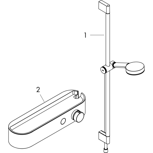 Hansgrohe Brausesystem Pulsify Select S 105 3 jet Relaxation Brausethermostat Brausestange 900mm chrom 24270000