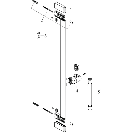 Hansgrohe Brausestange Unica S Puro 650mm mit Easy Slider und Brauseschlauch weiß matt 24402700