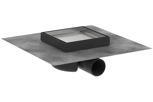 Hansgrohe Komplettset RainDrain Spot 150x150mm Punktablauf befliesbar und Installationsset gebürstet edelstahl 56112800