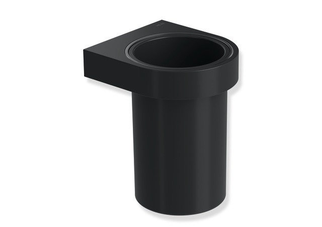 HEWI Becher mit Halter, Halter Metall, Becher Polyamid, matt, schwarz matt 800.04.11060 CV
