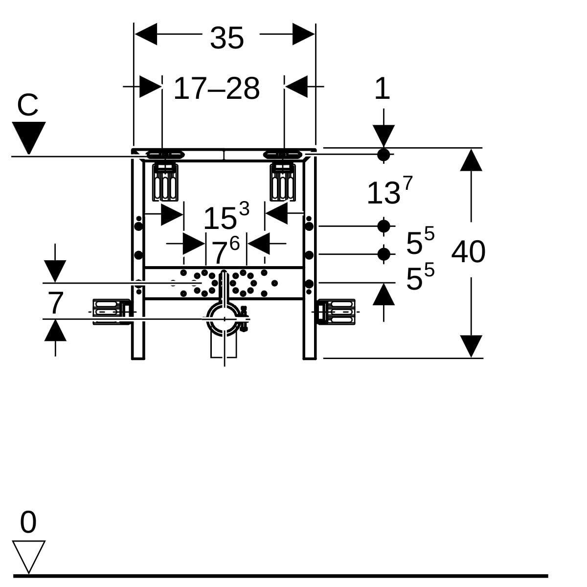 Geberit Kombifix Element für Waschtisch Standarmatur 457.430.00.1