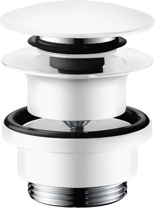 Hansgrohe Ablaufgarnitur Push-Open für Waschtisch- und Bidetmischer, Mattweiß 50100700