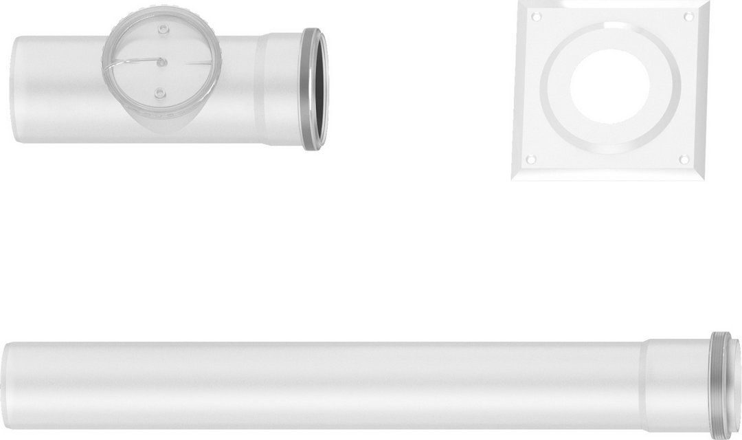 Bosch Grundbausatz B23P d: 80mm, waagerecht Abgaszubehör FC-Set80-B23 (hinten) 7738112754