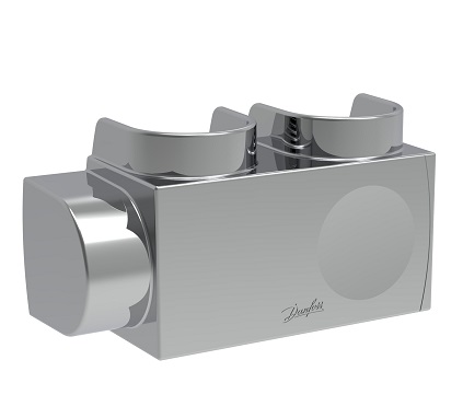 Danfoss Kunststoffabdeckung für VHS-DV Eck, Fühler rechts in chrom, Heizkörper 3/4" 013G7968