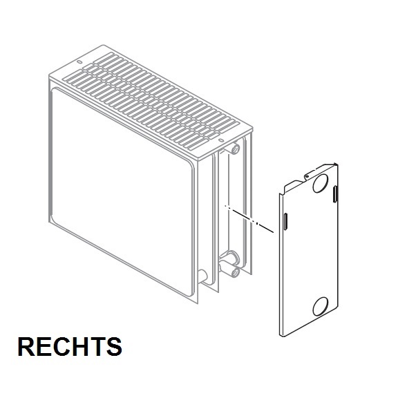 Buderus Seitenteil Plan Rechts Typ 33 H: 350mm - 2 Loch für Heizkörper mit planer Front bis Baujahr 2013 6508440