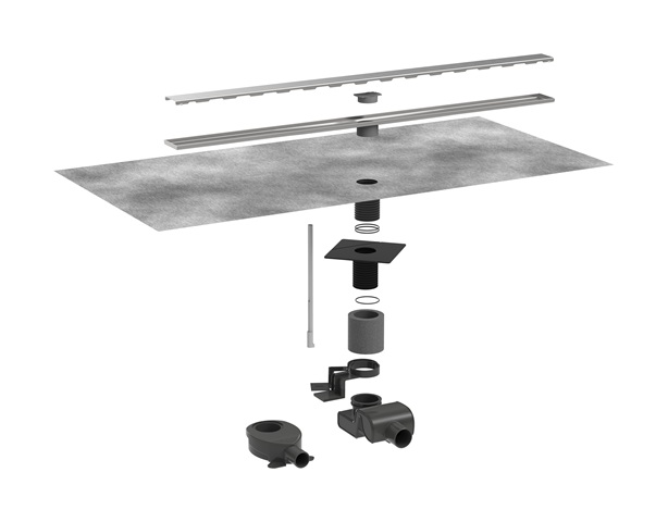 Hansgrohe Komplettset RainDrain Allround 800mm für Standard / flache Installation gebürstet edelstahl 56187800