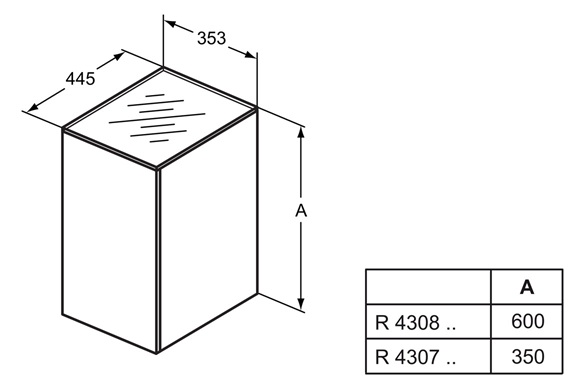 Ideal Standard Glasabdeckplatte Tonic II, für R4307 und R4308 RV120SA