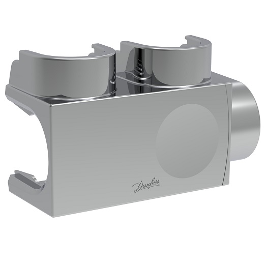 Danfoss Kunststoffabdeckung für VHS-DV Eck, Fühler links in chrom, Heizkörper 1/2" 013G7972