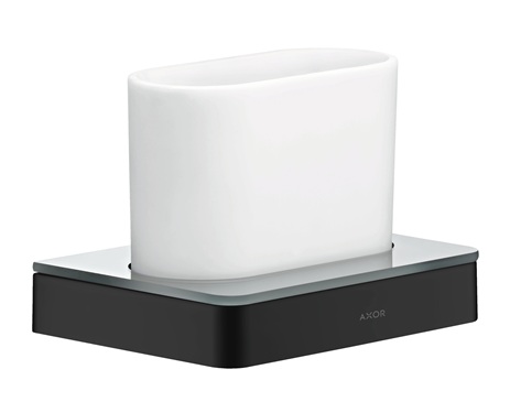 Hansgrohe Zahnglas Axor Universal Softsquare mit Halter mattschwarz 42834670
