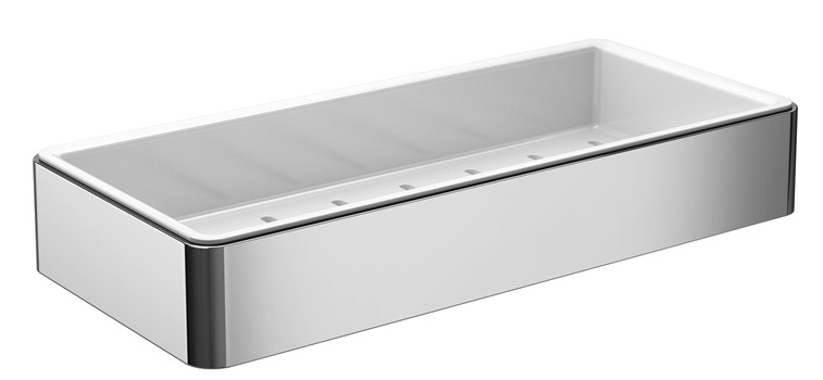 Emco Schwammkorb mit Kunststoffeinsatz Loft 220x34x101mm chrom/weiss 054500102