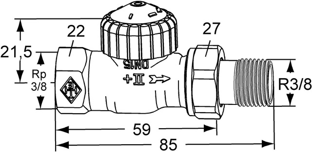 Heimeier Thermostatventil V-exact Durchgang 3/8" DN10 3712-01.000