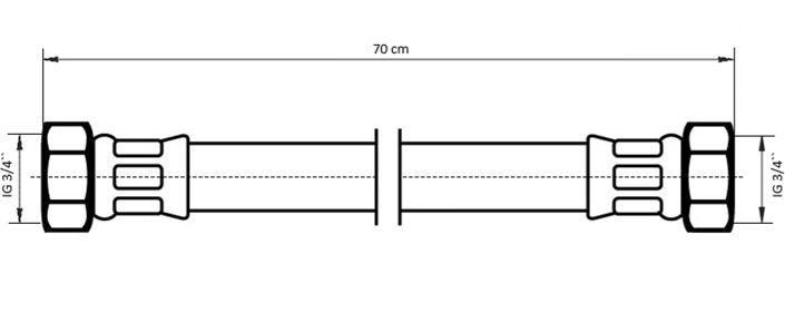 Neoperl NEOFLEX Panzerschlauch DN20 IG x IG, 3/4" x 3/4" 70cm 66920070