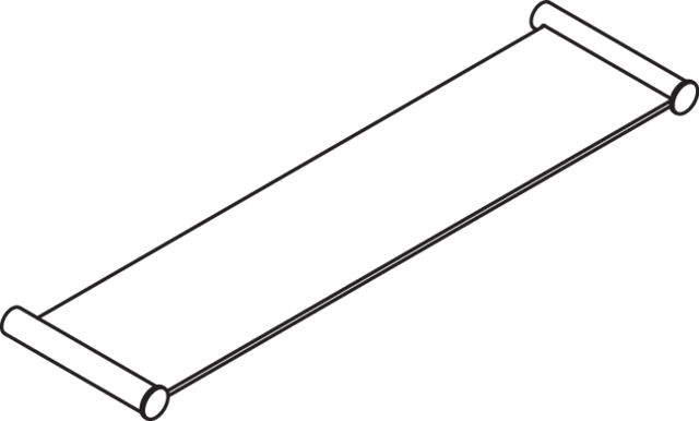 HEWI Ablage System 162, Edelstahl, mit seitlichen Halteelementen und Ablagefläche Glas 62.03.1005XA