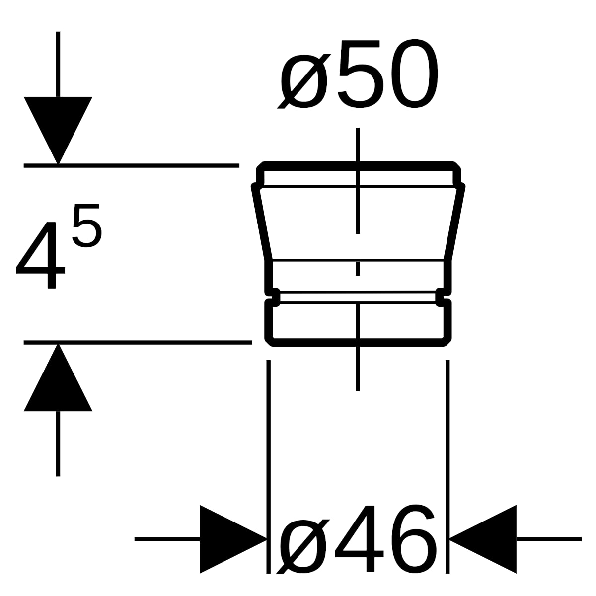 Geberit Standrohrkonus mit O-Ring d50/46 352.333.08.1