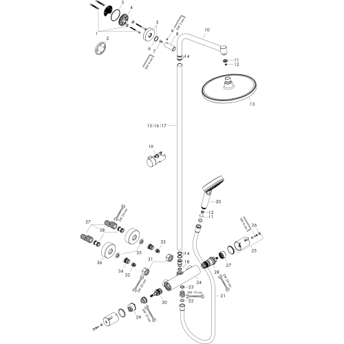 Hansgrohe Showerpipe Crometta S 240 EcoSmart chrom 27268000