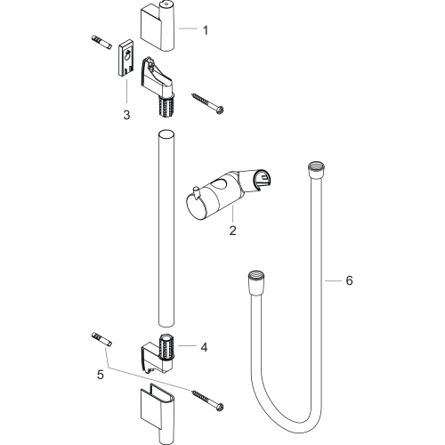 Hansgrohe Brausestange Unica S Puro 650mm mit Isiflex Brauseschlauch 1600mm, Mattweiß 28632700