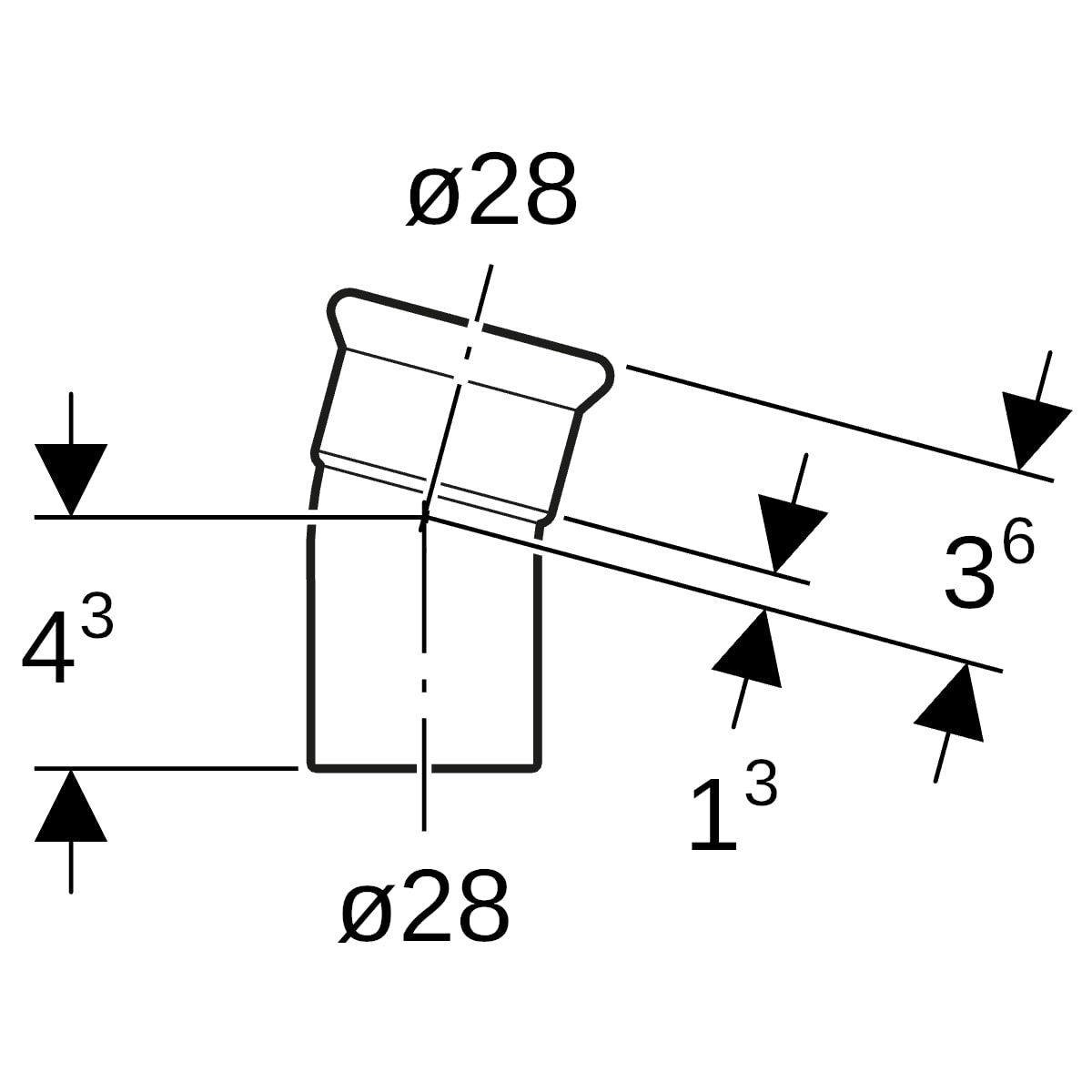 Geberit Mapress Edelstahl Bogen 15 Grad d28 mit Einschubende 36114