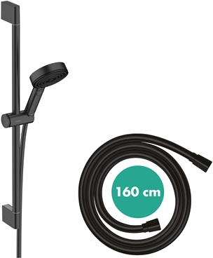 Hansgrohe Brauseset Pulsify Select S 105 3 jet Relaxation mit Brausestange 650mm schwarzmatt 24160670