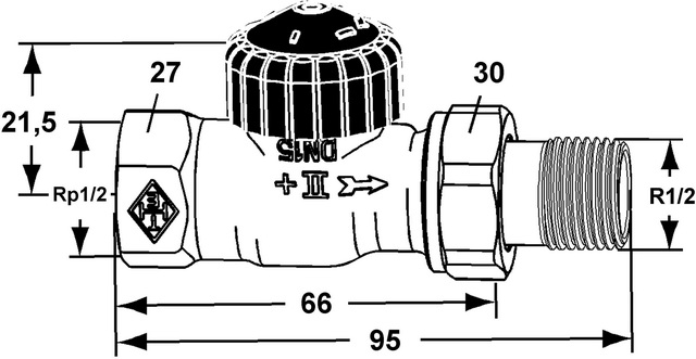 Heimeier Thermostatventil Standard 1/2" Durchgang DN15 2202-02.000