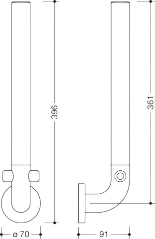 HEWI Reservepapierhalter Serie 801, H: 361mm, T: 91mm, für 3 WC-Papierrollen, stahlblau 801.21.203 50