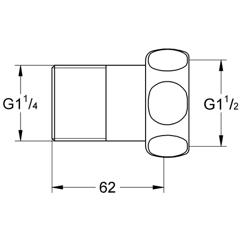 Grohe Anschluss gerade 1 1/2"x5/4" chrom 12424000