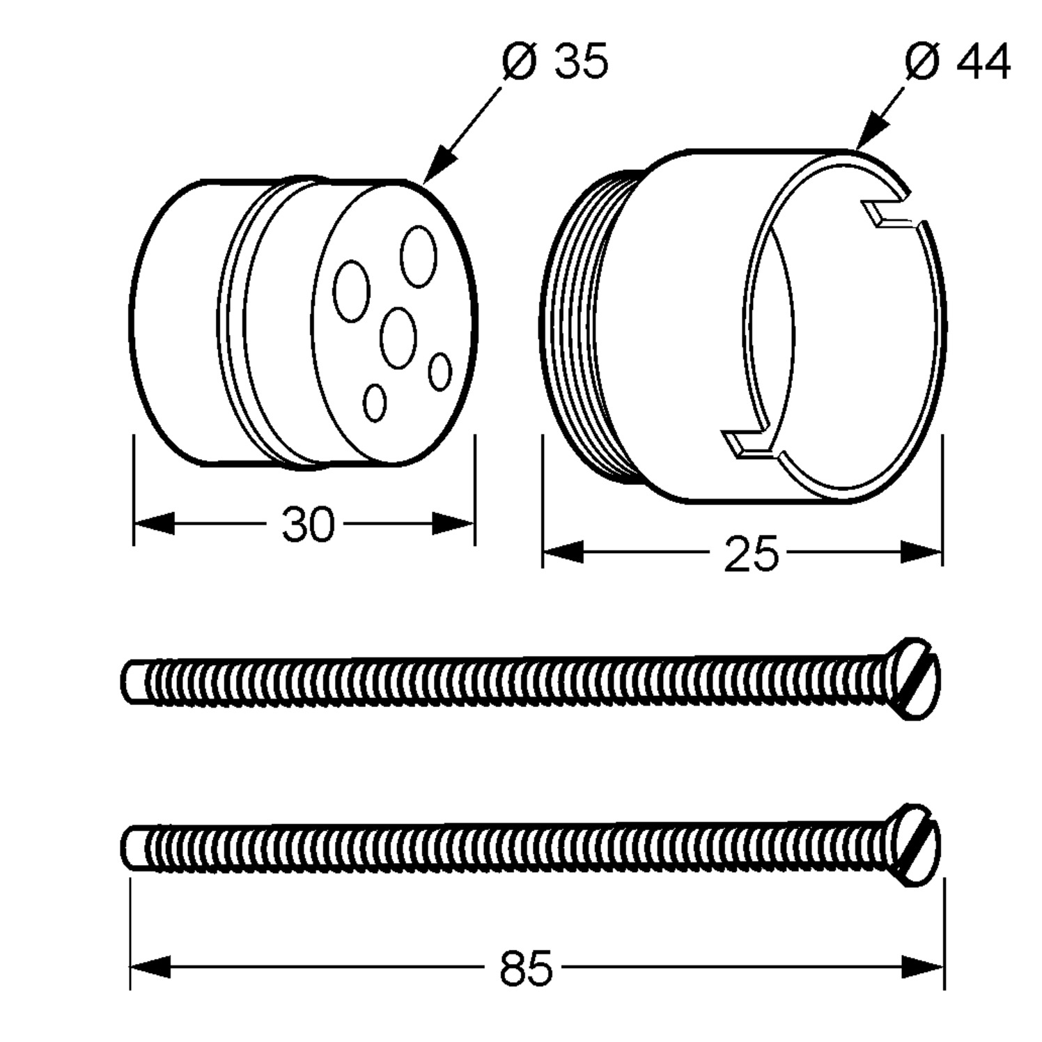 Kludi Logo Unterputz-Verlängerung für 38826/38625 Brause, chrom 7598105-00
