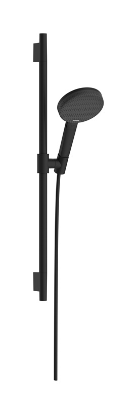 Hansgrohe Brauseset Raindance Alive Select S 125 3jet EcoSmart mit Brausestange Unica S Puro 650mm, Mattschwarz 24602670
