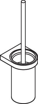 HEWI WC-Bürstengarnitur, Halter und Bürstenstiel Metall, Bürstenbehälter Kristallglas, Wandmontage, weiß tiefmatt 800.20.10265 DX