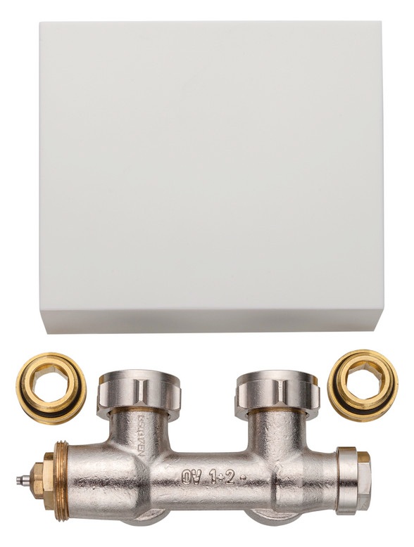 Kermi Ventilhahnblock für Geneo quadris Eckform, Blende chrom, 1 Stück ZV01190002