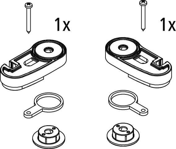 Kermi Set Lager oben für Seitenwand WALK-IN Wall mit beweglichem Flügel und Pendel-Faltflügel 2535004