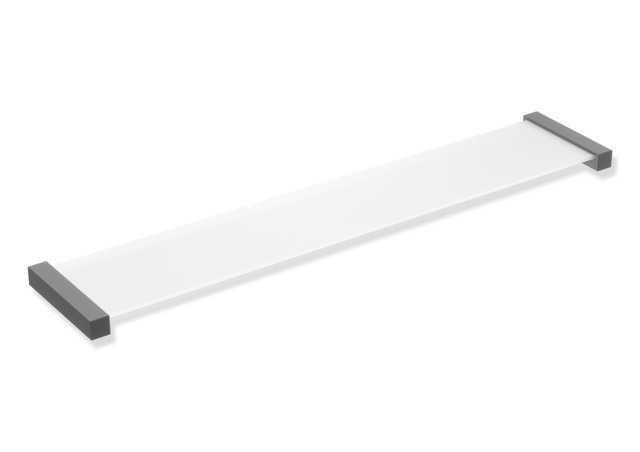 HEWI Ablage, Edelstahl, Ablagefläche ESG-Glas (4mm), satiniert, dunkelgrau perlglimmer tiefmatt 900Q03.00760 SC