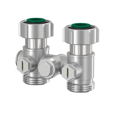 Flamco Einrohr-Hahnblock EXCLUSIV Durchgang D2/50 G3/4i x G3/4a mit Konus F10005