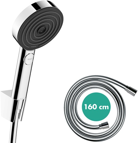 Hansgrohe Porterset Pulsify Select S 105 3 jet mit Brauseschlauch 1600mm chrom 24303000