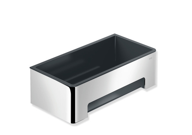HEWI Duschkorb System 900, Halter Edelstahl, verchromt, Einsatz Kunststoff, anthrazitgrau 900.03.00140 92