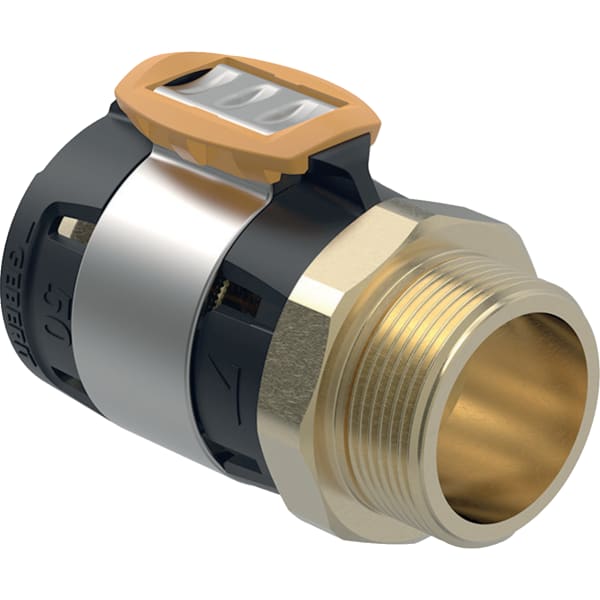 Geberit FlowFit Übergang mit Aussengewinde SiBr d63-R2 1/2 620.316.00.1