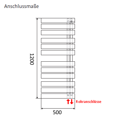 HSK Badheizkörper Yenga H: 1186 L: 500 mm, Sonderlackierung 8750120-96
