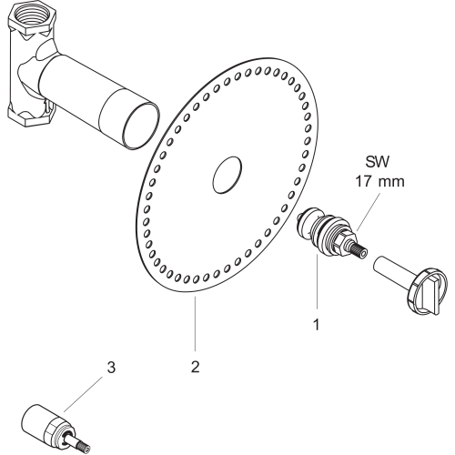 Hansgrohe Grundkörper 130 l/min für Abstellventil Unterputz Spindel DN20 15970180